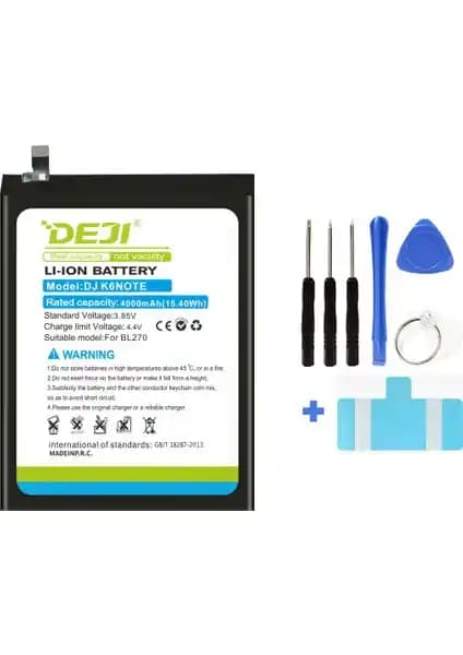 Deji Mucize Batarya (BL270) Lenovo K6 Note için yüksek kapasiteli ve güvenilir pil çözümü