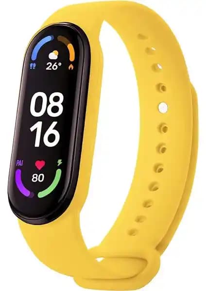 Furenfa Xiaomi Mi Band 5 ve 6 Uyumlu Silikon Kordonu Şık ve Dayanıklı Tasarım