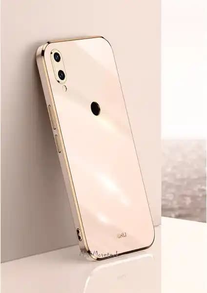 Huawei P20 Lite için Kamera Lens Koruma ve Şık Altın Kenarlı Silikon Kılıf