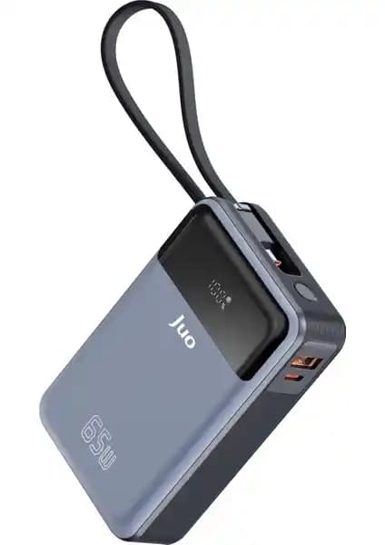 Juo 20000 mAh 65W LED Ekranlı Taşınabilir Hızlı Şarj Cihazı Powerbank