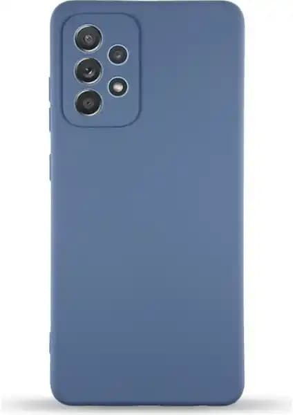 Samsung Galaxy A52 için Kadife Silikon Kılıf Petrol Mavisi Koruma ve Şıklık Bir Arada