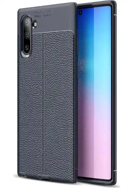 Samsung Galaxy Note 10 için Rugan Deri Görünümlü Koruma Kılıfı Şık ve Dayanıklı Tasarım