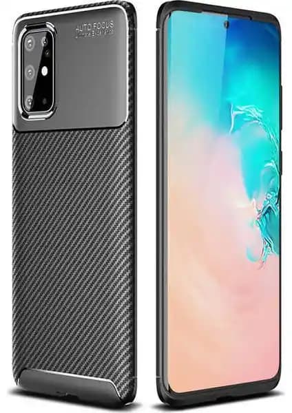 Samsung Galaxy S20 Plus İçin Şık ve Dayanıklı Rugged Armor Kılıf Karbon Desenli