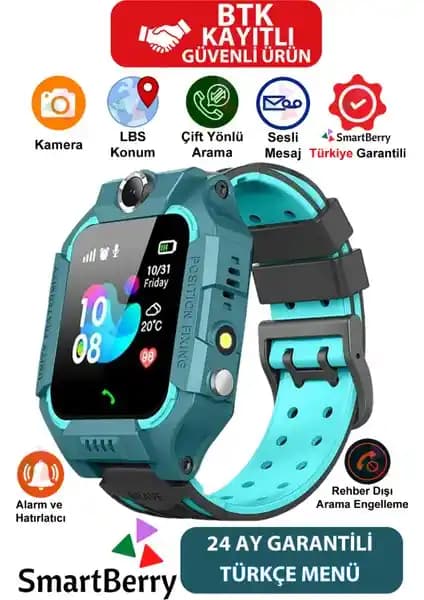 SmartBerry Z2 Çocuk Takip Saati: Güvenli Konum Takibi ve Etkileşimli Özellikler
