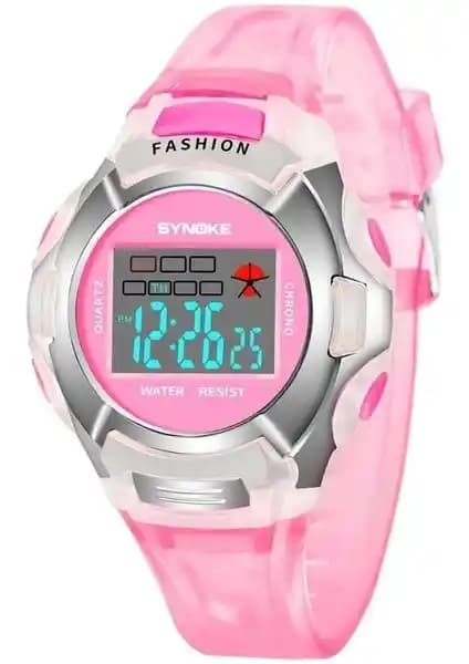 Synoke 99329 Su Geçirmez Pembe Çocuk Elektronik Spor Saati Günlük Aktiviteler İçin Uygun