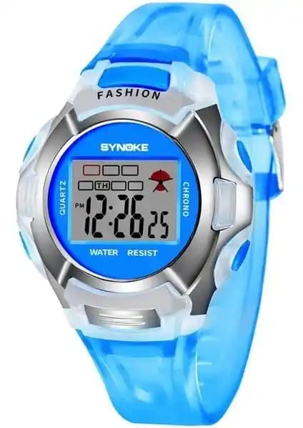 Synoke Çocuk Su Geçirmez Spor Elektronik Saat - Dayanıklı ve Çok Fonksiyonlu Mavi