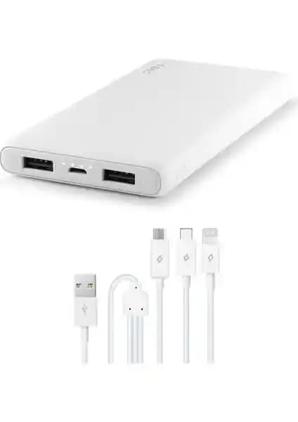 Ttec 2BB171S Powerslim S Trio Harici Powerbank 10.000 mAh yüksek kapasiteli ve hızlı şarj özellikleriyle