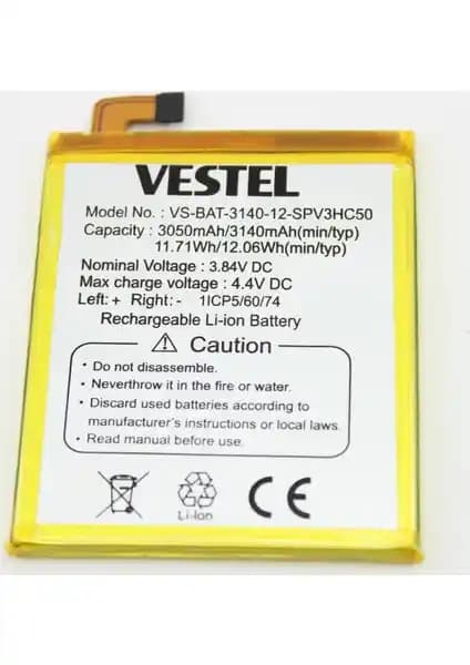 Vestel Venüs V3 5020 Batarya Pil: Uzun Ömürlü ve Güvenilir Orijinal Güç Kaynağı