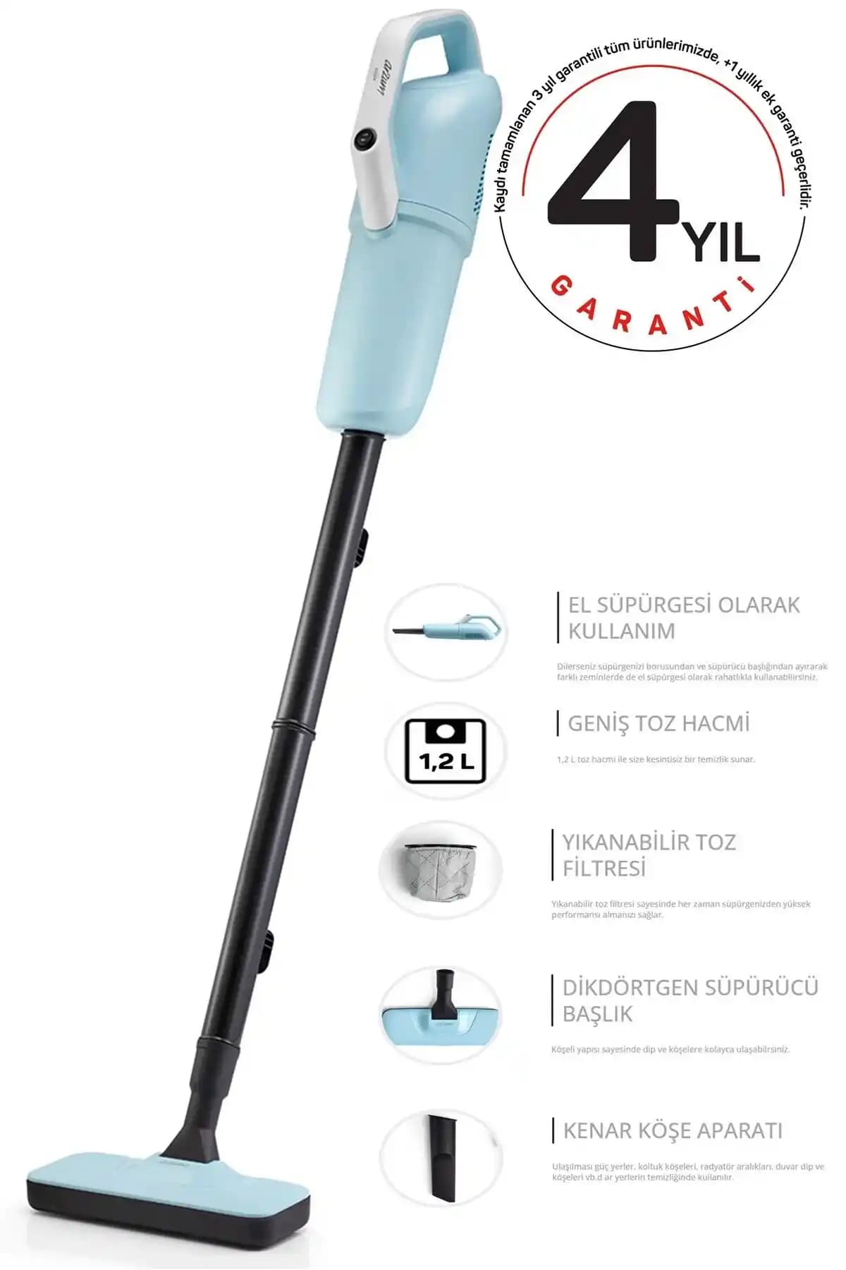 Arzum AR4087 2'si 1 Arada Dikey Elektrikli Süpürge Özellikleri