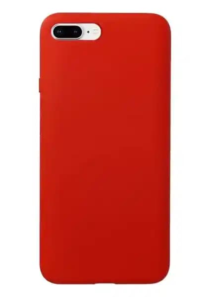 Apple iPhone 7 Plus ve 8 Plus için Silikon Kılıf Kırmızı Lansman Koruma ve Şıklık