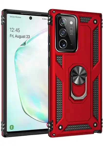 Galaxy Note 20 Ultra için Vega Tank Sert Yüzüklü Standlı Zırh Koruma Kılıfı