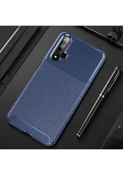 Huawei Honor 20 İçin Tasarlanmış Şık ve Dayanıklı Karbon Desenli Silikon Kılıf