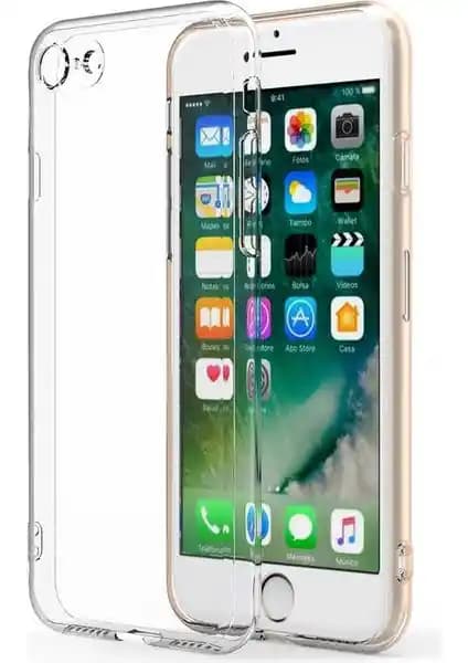 iPhone SE 2020 için Kamera Korumalı Silikon Kılıf ve Ekran Koruyucu Seti