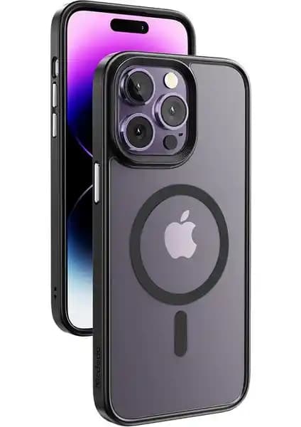 Mcdodo iPhone 14 Pro Uyumlu Mat Siyah Magsafe Kılıfı Dayanıklı ve Şık Tasarım