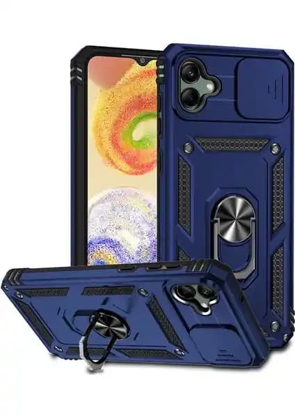 Samsung Galaxy A04 için Çok Katmanlı Koruma ve Şık Tasarımlı Yüzüklü Kılıf