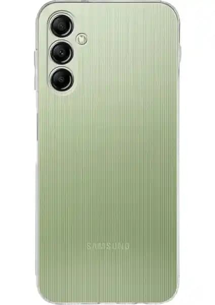 Samsung Galaxy A14 için şeffaf silikon kılıf kamera ve toz koruma özellikleriyle