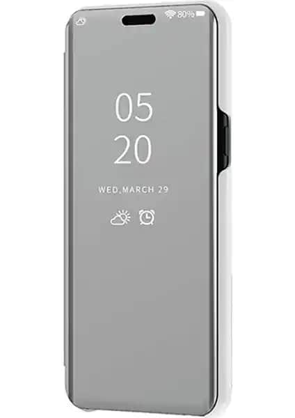 Samsung Galaxy A50 için Şık ve Güçlü Koruma Sunan Aynalı Kapaklı Lüx Kılıf
