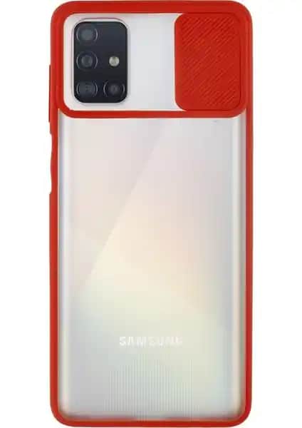 Samsung Galaxy A51 için KZY Kırmızı Silikon Kamera Lens Kapağı Koruyucu Kılıf
