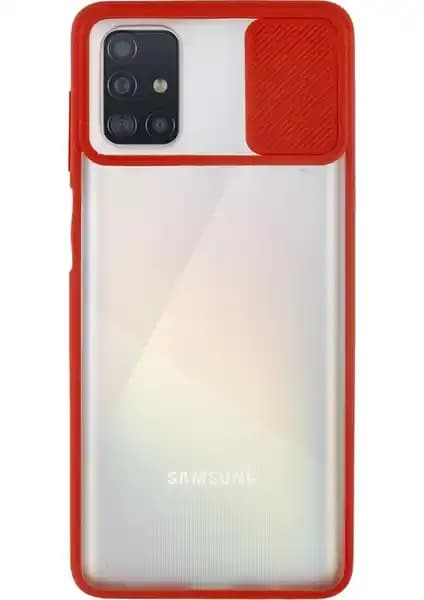 Samsung Galaxy A51 için KZY Kırmızı Silikon Kamera Lens Kapağı Koruyucu Kılıf