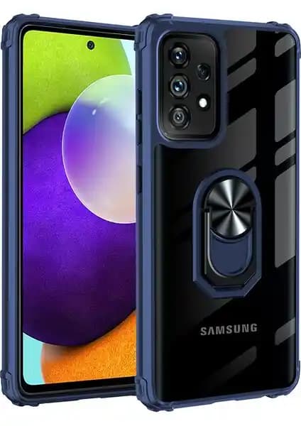 Samsung Galaxy A52 İçin Şık ve Dayanıklı Silikon Kenarlı Manyetik Kapaklı Kılıf