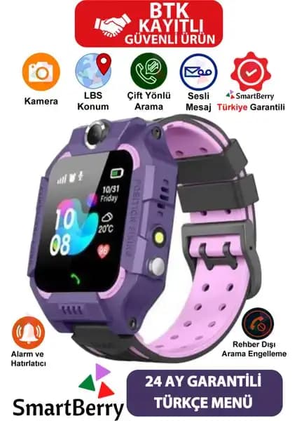 SmartBerry Z2 LBS Konumlu Akıllı Çocuk Takip Saati Güvenlik ve Teknolojinin Buluşması