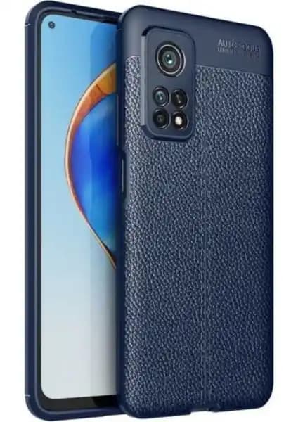 Xiaomi Mi 10T için Dayanıklı ve Şık Rugan Deri Görünümünde Silikon Kılıf