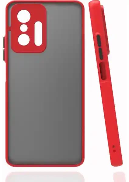 Xiaomi Mi 11T için Şık ve Dayanıklı Renkli Kenarlı Buzlu Kamera Korumalı Kılıf