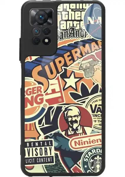 Xiaomi Redmi Note 11 Pro için Retro Marka Tasarımlı Glossy Silikon Kılıfı