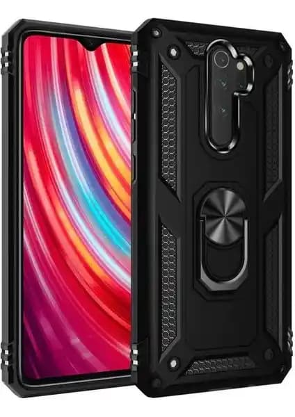 Xiaomi Redmi Note 8 Pro için dayanıklı ve şık metal yüzüklü standlı kılıf