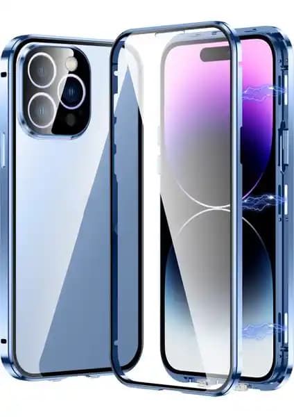 ZH Store iPhone 14 Pro Max Manyetik HD Temperli Gl Telefon Kılıfı Altın Renk ile Güçlü Koruma ve Şıklık