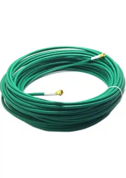 Antenci Herz 15 Metre Yeşil RG6U6 Anten Kablosu Yüksek Kalite ve Güvenilir Bağlantı
