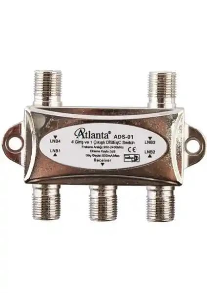 Atlanta ADS-01 1x4 DiSEqC Switch: Yüksek Performanslı Uydu Anten Kontrol Cihazı