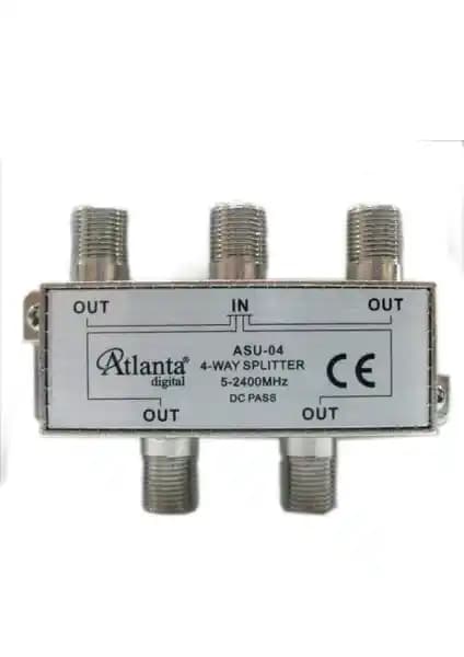 Atlanta ASU-04 1/4 4’lü Uydu Bölücü Splitter Güçlü ve Güvenilir Çoklu Uydu Bağlantısı Çözümü