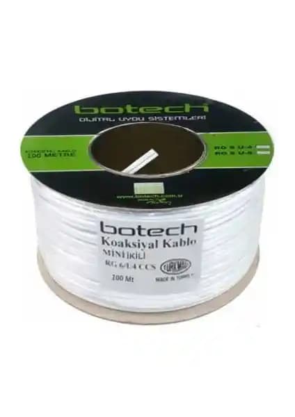 Botech RG6/u 4K Çanak Anten Uydu Kablosu 100 Metre Uzunluk ve Yüksek Performans
