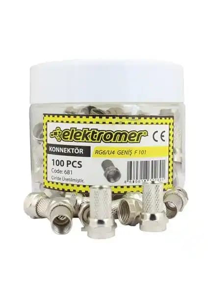 Elektromer RG6/U4 F Konnektör 100 Lü Kutuda Güvenilir Kablo Bağlantısı Çözümü