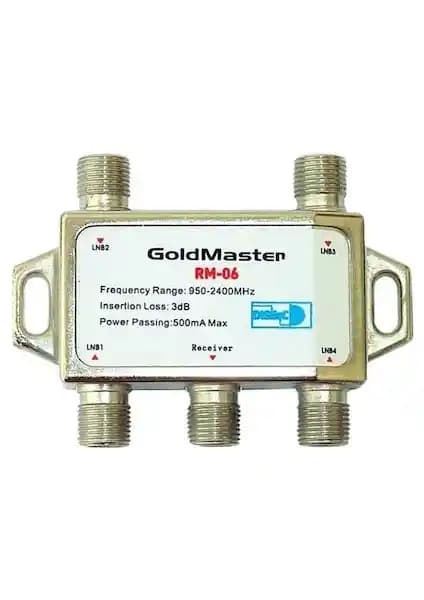 Goldmaster 4 Lü Diseqc Switch Bölücü RM-06 ile yüksek performanslı uydu bağlantısı