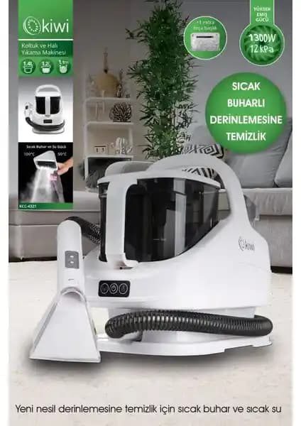 Kiwi KCC-4321 Buharlı Koltuk ve Halı Yıkama Makinesi Özellikleri ve Kullanım Rehberi