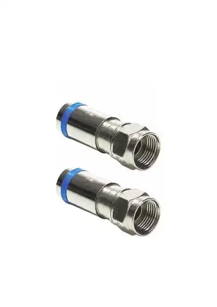 Swat RG6 Sıkmalı F Konnektör Mavi: Güçlü ve Güvenilir Kablo ve Uydu Bağlantısı Çözümü