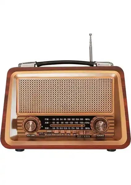 Bayındır Elektronik Be-810bt Gerçek Ahşap Eskitme Bluetooth Hoparlör ve Nostaljik Radyo