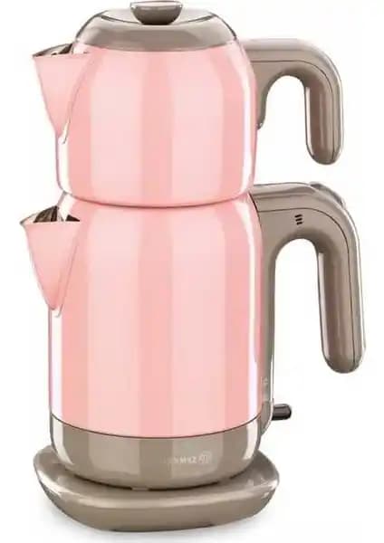 Korkmaz Demtez PembeGri Elektrikli Çaydanlık 1.6 lt Hızlı ve Enerji Tasarruflu Çay Keyfi