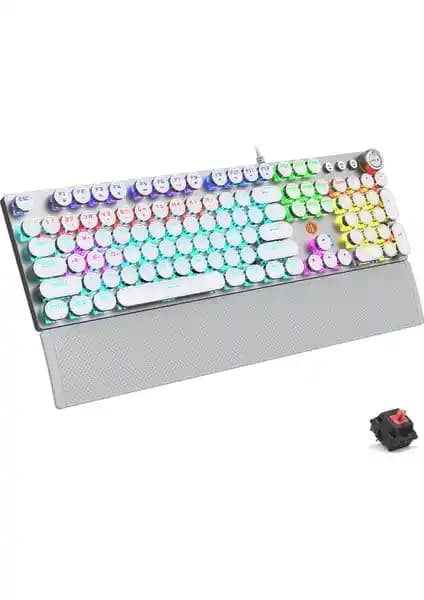 Lecoo KG1102 Mekanik Red Switch USB Kablolu Oyuncu Klavyesi RGB Aydınlatmalı