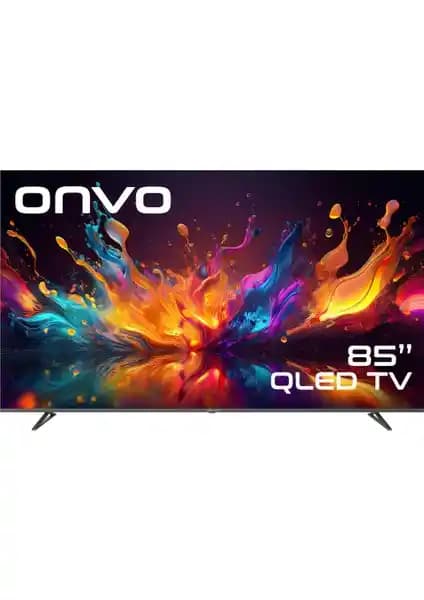 Onvo 85OVF9001UQ 85’’ 4K Ultra HD QLED Google TV: Geniş Ekran ve Üstün Görüntü Kalitesi