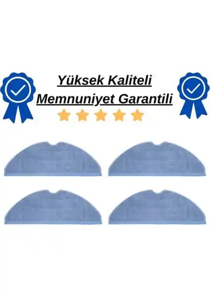 Roborock S8, S8 Pro Ultra ve Plus Uyumlu 4'lü Fiber Mop Bez Paspas Seti