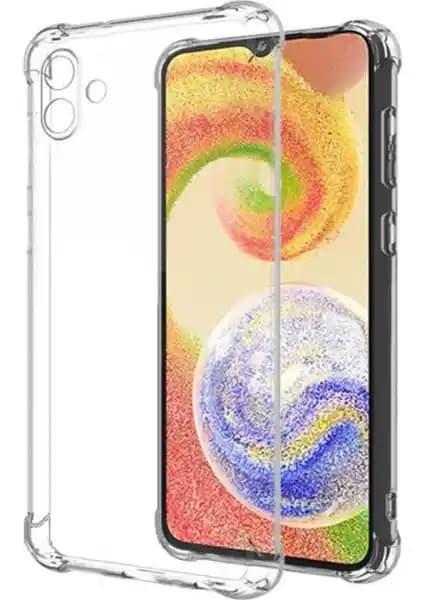 Samsung Galaxy A04E için Kamera Korumalı, Airbag Antishock Şeffaf Silikon Kılıf