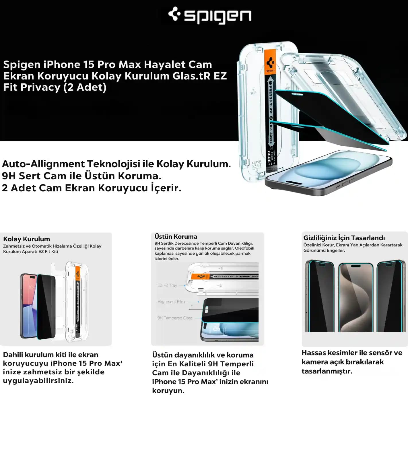 Spigen ile iPhone 15 Ekran Koruyucu Seçenekleri ve Özellikleri