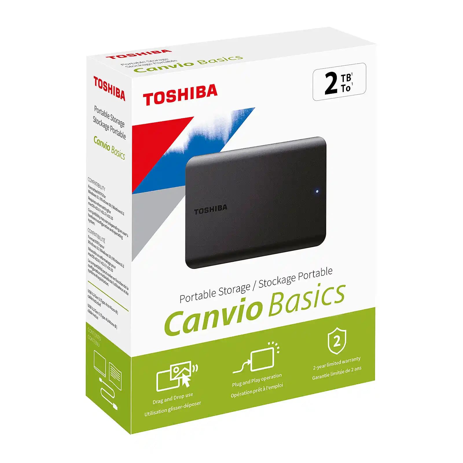 Toshiba Canvio Basic 2TB Taşınabilir Depolama Çözümü Geniş Kapasite ve Kolay Kullanım