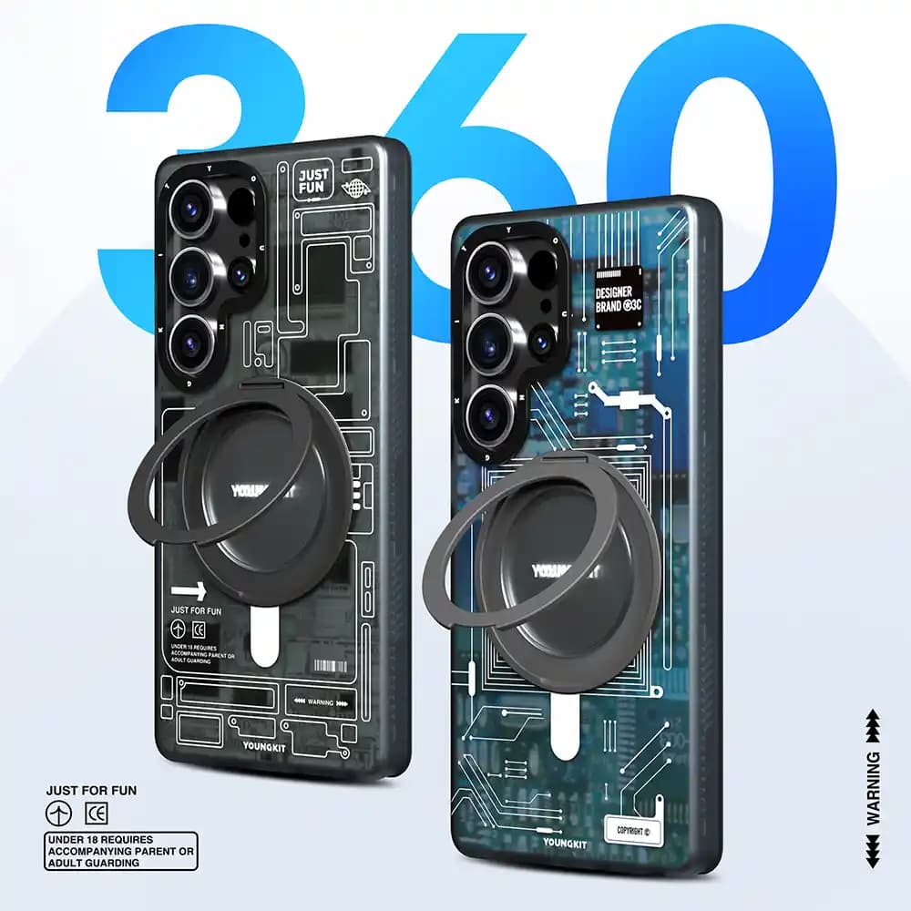 Youngkit S25 Ultra Şeffaf Magsafe Uyumlu Telefon Kılıfı Modern Tasarım ve Güçlü Koruma