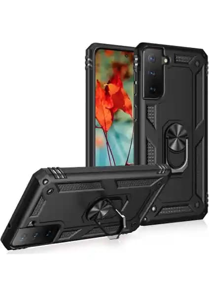 Galaxy S21 FE için dayanıklı ve şık standlı sert yüzüklü kılıf özellikleri