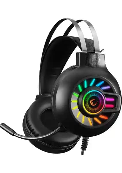 Rampage RM-K44 ZENGIBAR Siyah Oyuncu Kulaklığı 7.1 Surround Ses ve RGB Işık Efektiyle