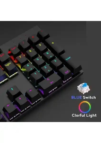 Rever BLUE Switch Mekanik Gaming Klavyesi: Renkli ve Yüksek Performanslı Oyun Klavyesi
